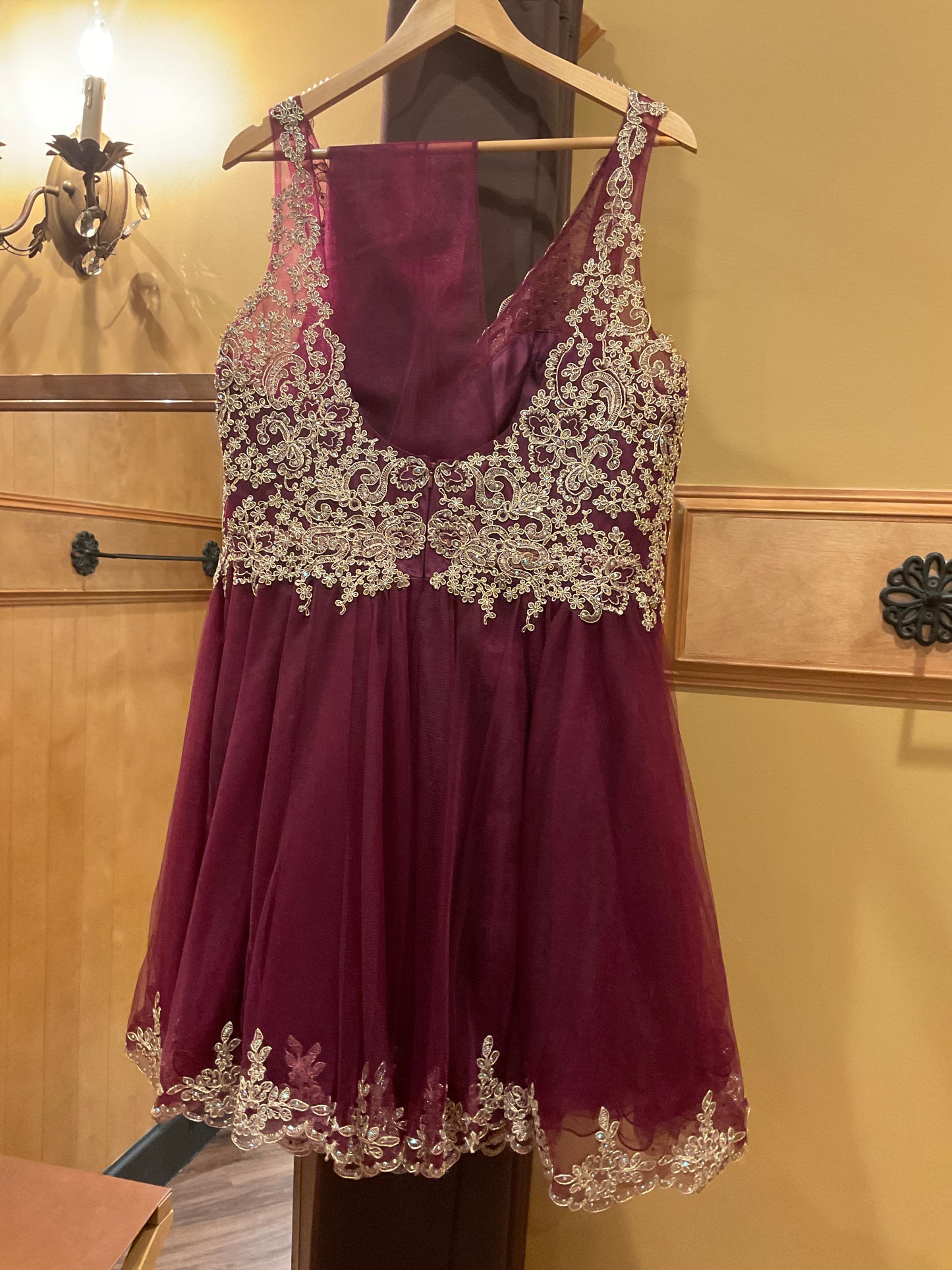 Embroidered Short V-Neck Dress by Juliet 835