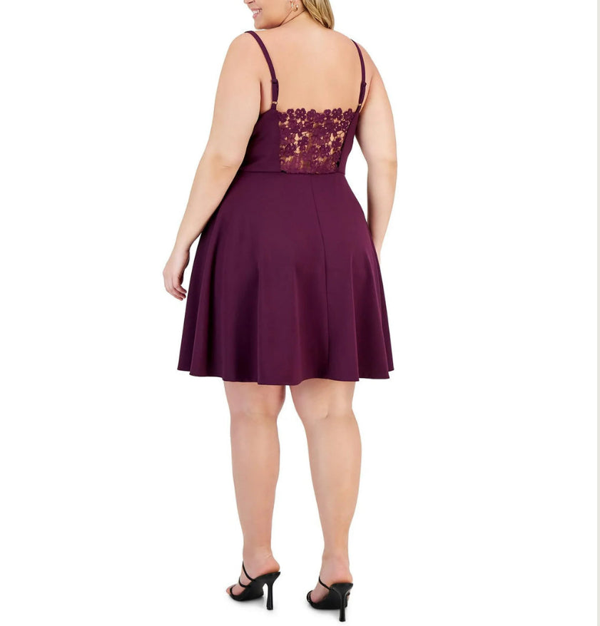 CITY STUDIOS LACE-BACK SKATER DRESS