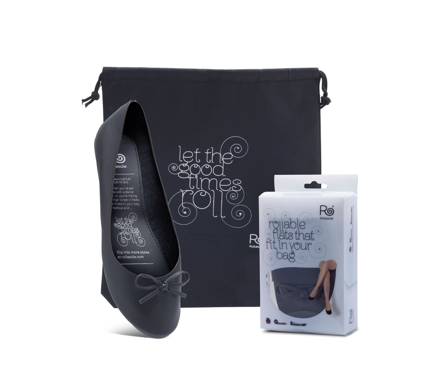 Roll-a-Sole Black Flat