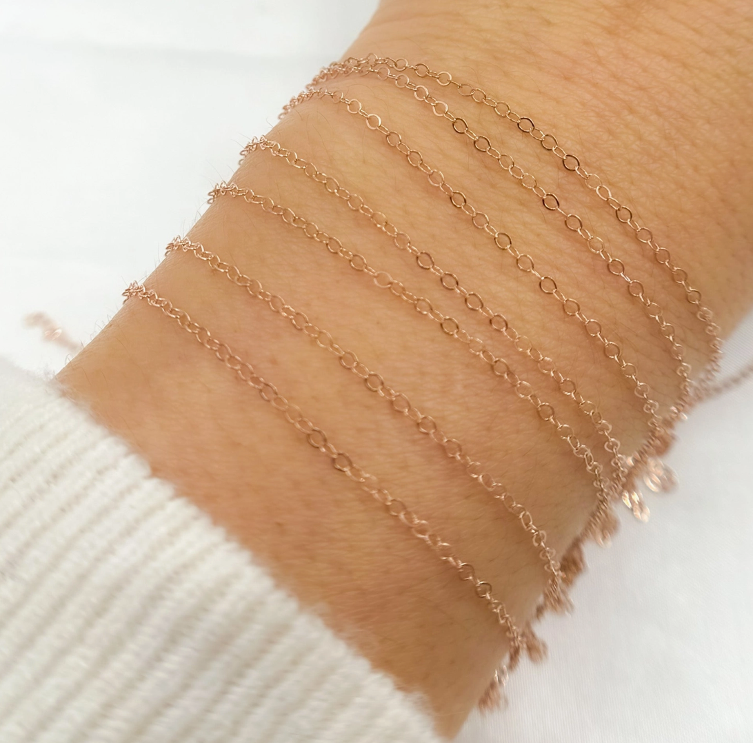 Rose Gold Filled Flat Cable Chain