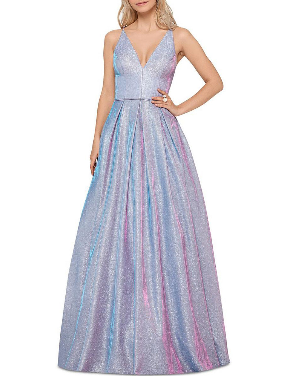 JUNIORS METALLIC EVENING DRESS