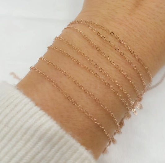 Rose Filled Flat Cable Chain