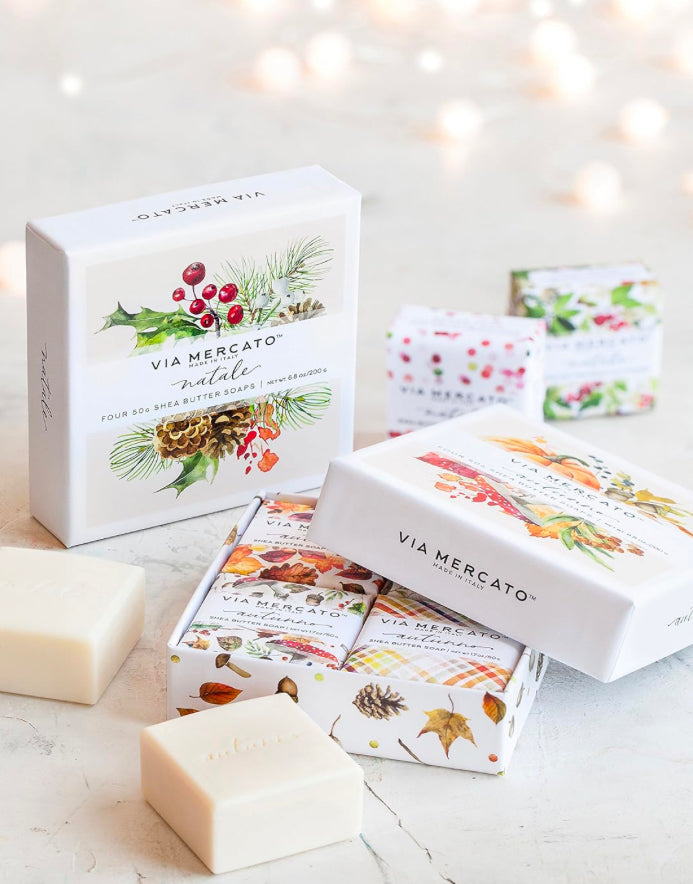 Natale Shea Butter Soap Boutique Luxury Gift Box (Set of 4, 50g Each)