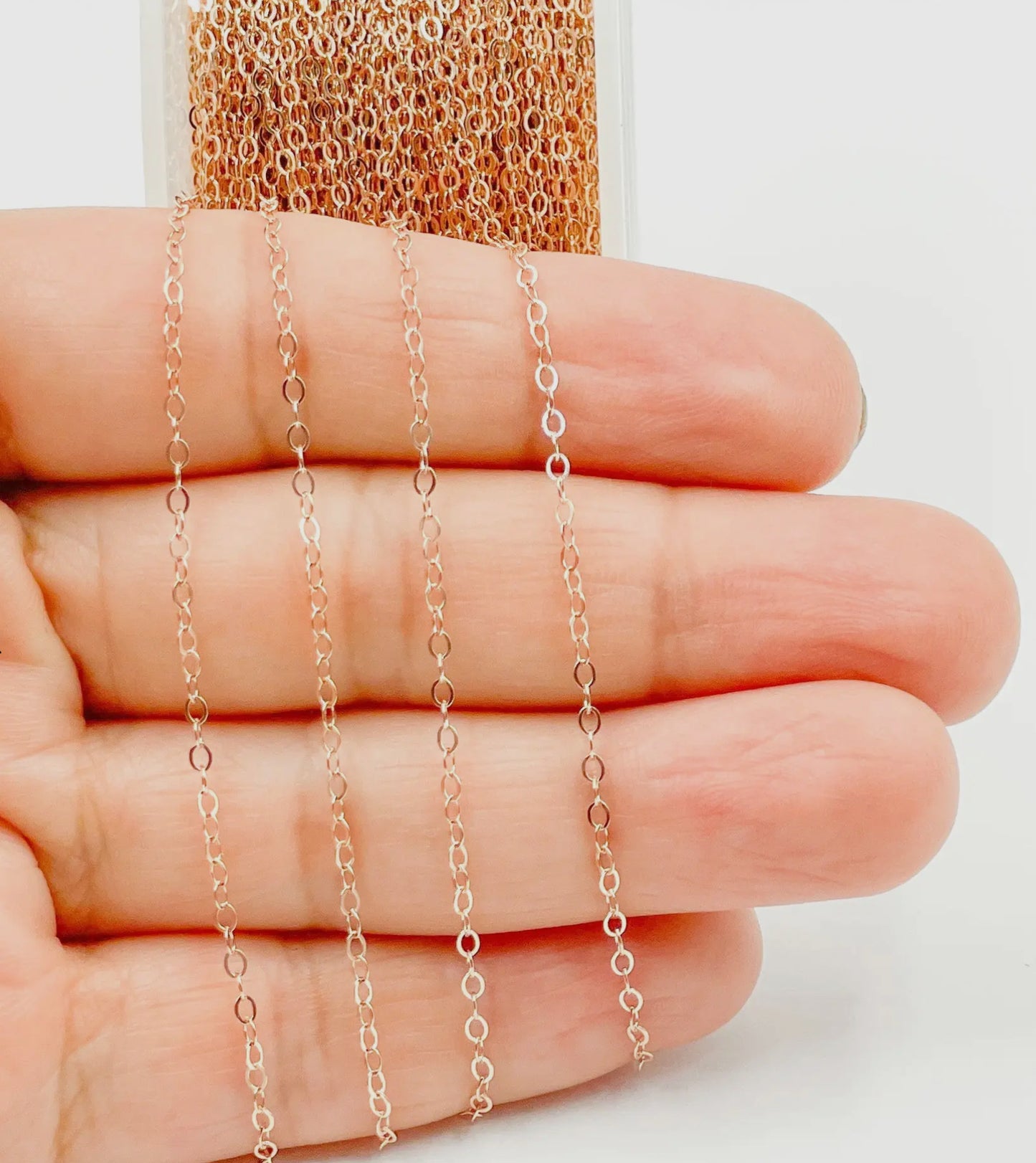 Rose Filled Flat Cable Chain