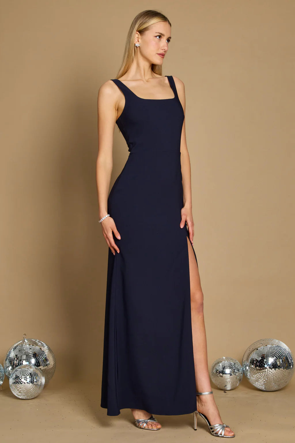 Dylan’s & David Long Formal Square Neckline Evening Dress