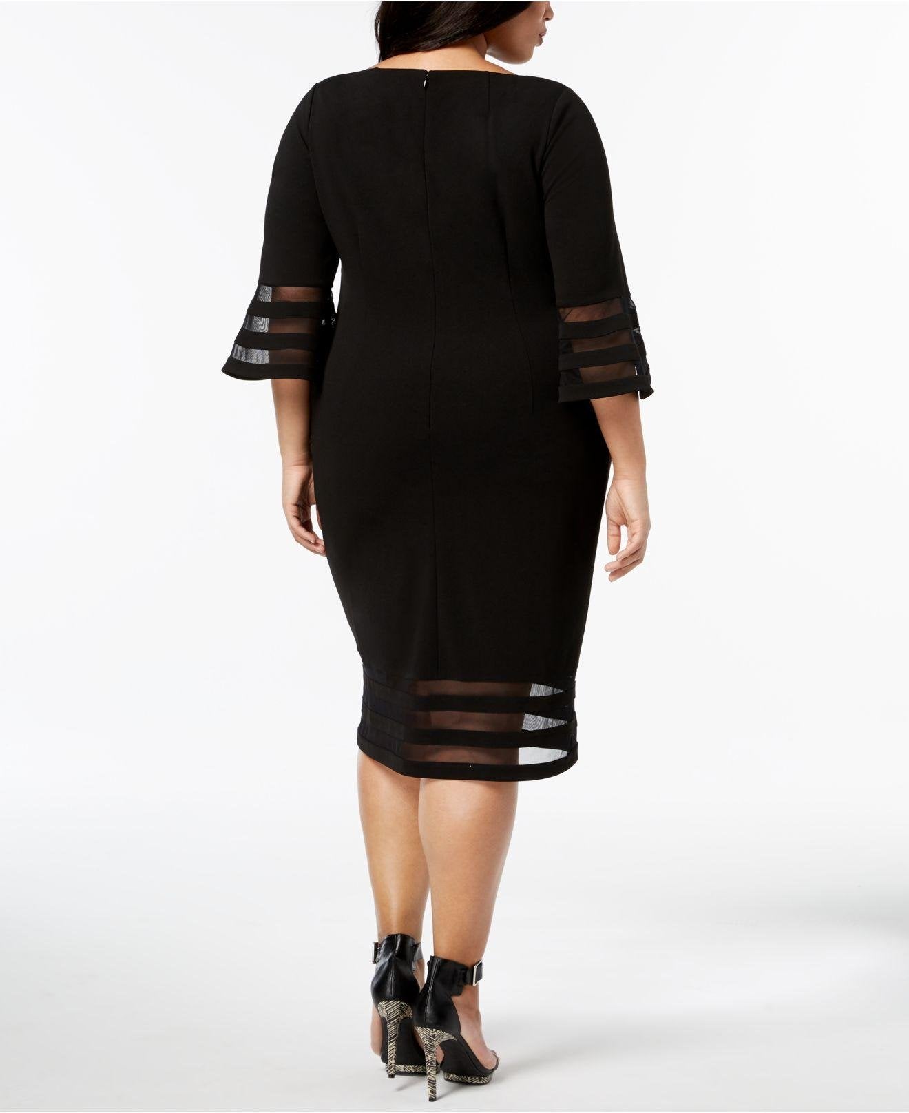 Calvin Klein
Plus Size Illusion Sleeve Boat Neck Sheath Dress