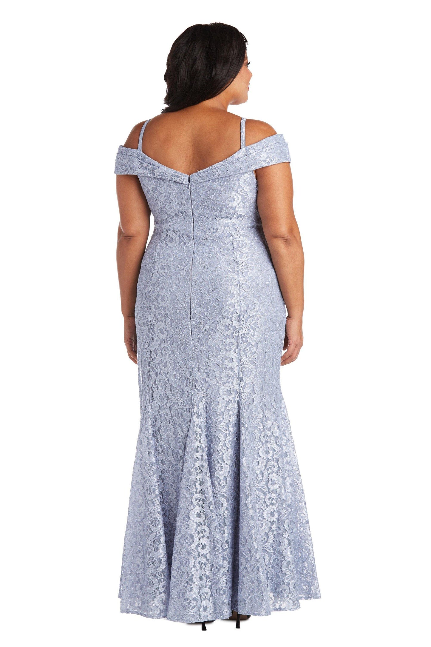 R&M Richards 2047W Plus Size Long Formal Lace Gown