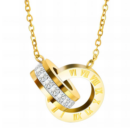 Gold round necklace