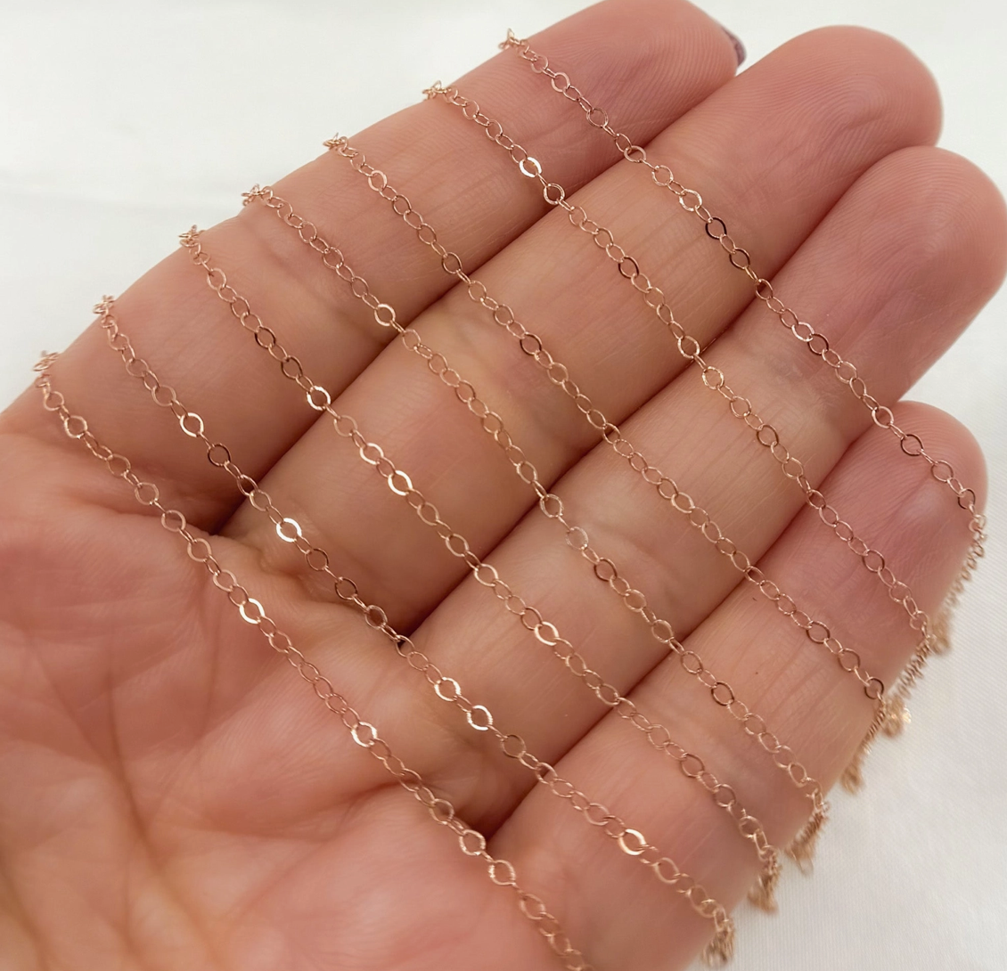 Rose Gold Filled Flat Cable Chain