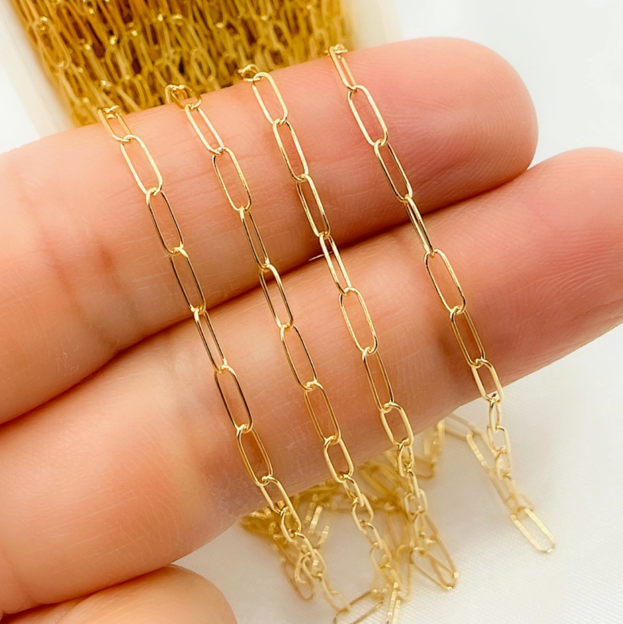 14k Gold Filled Smooth Paperclip Chain