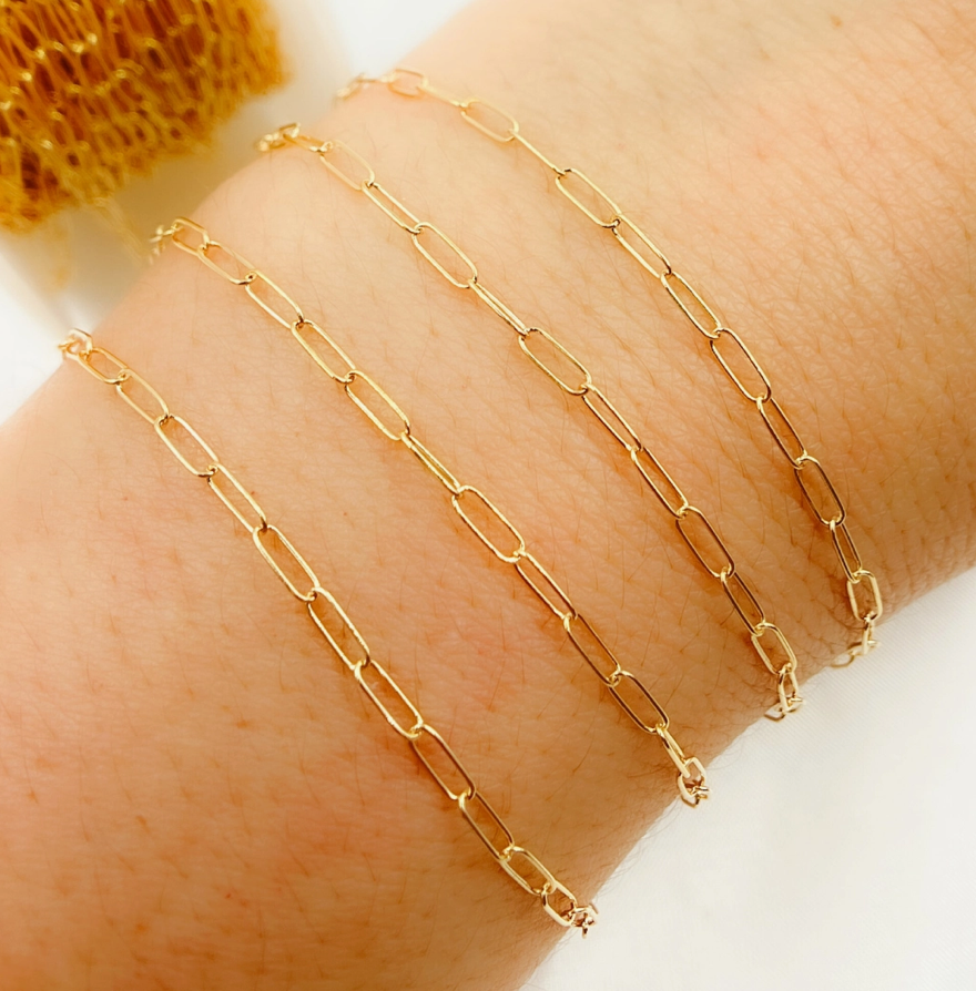 14k Gold Filled Smooth Paperclip Chain