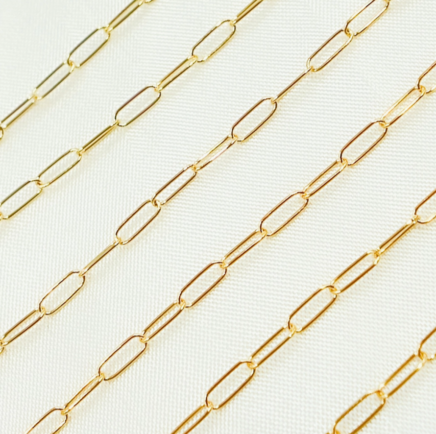 14k Gold Filled Smooth Paperclip Chain