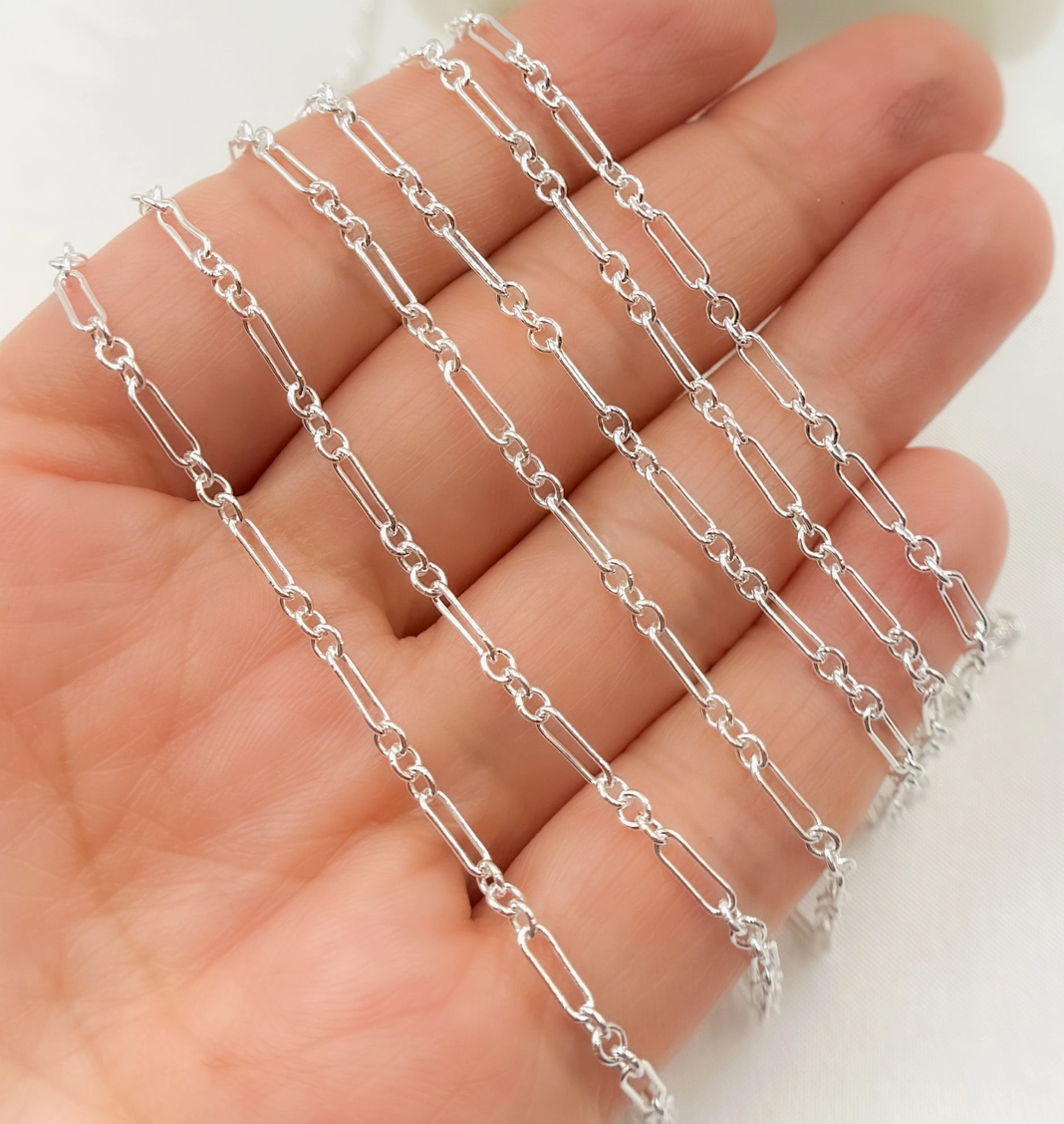 Sterling Silver Long & Short Link Chain