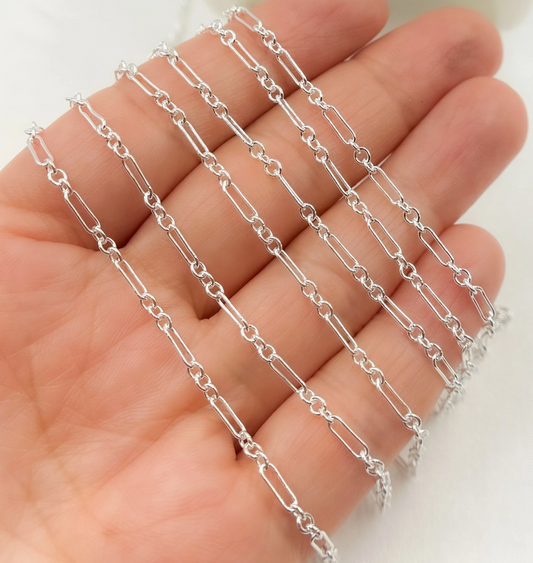 Sterling Silver Long & Short Link Chain