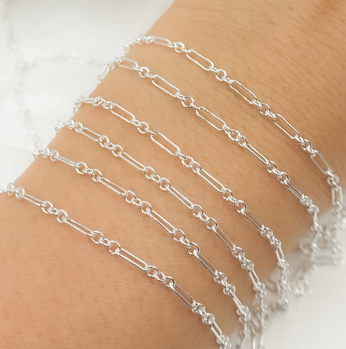 Sterling Silver Long & Short Link Chain