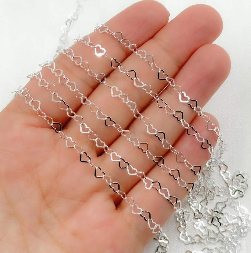 925 Sterling Silver Flat Heart Link